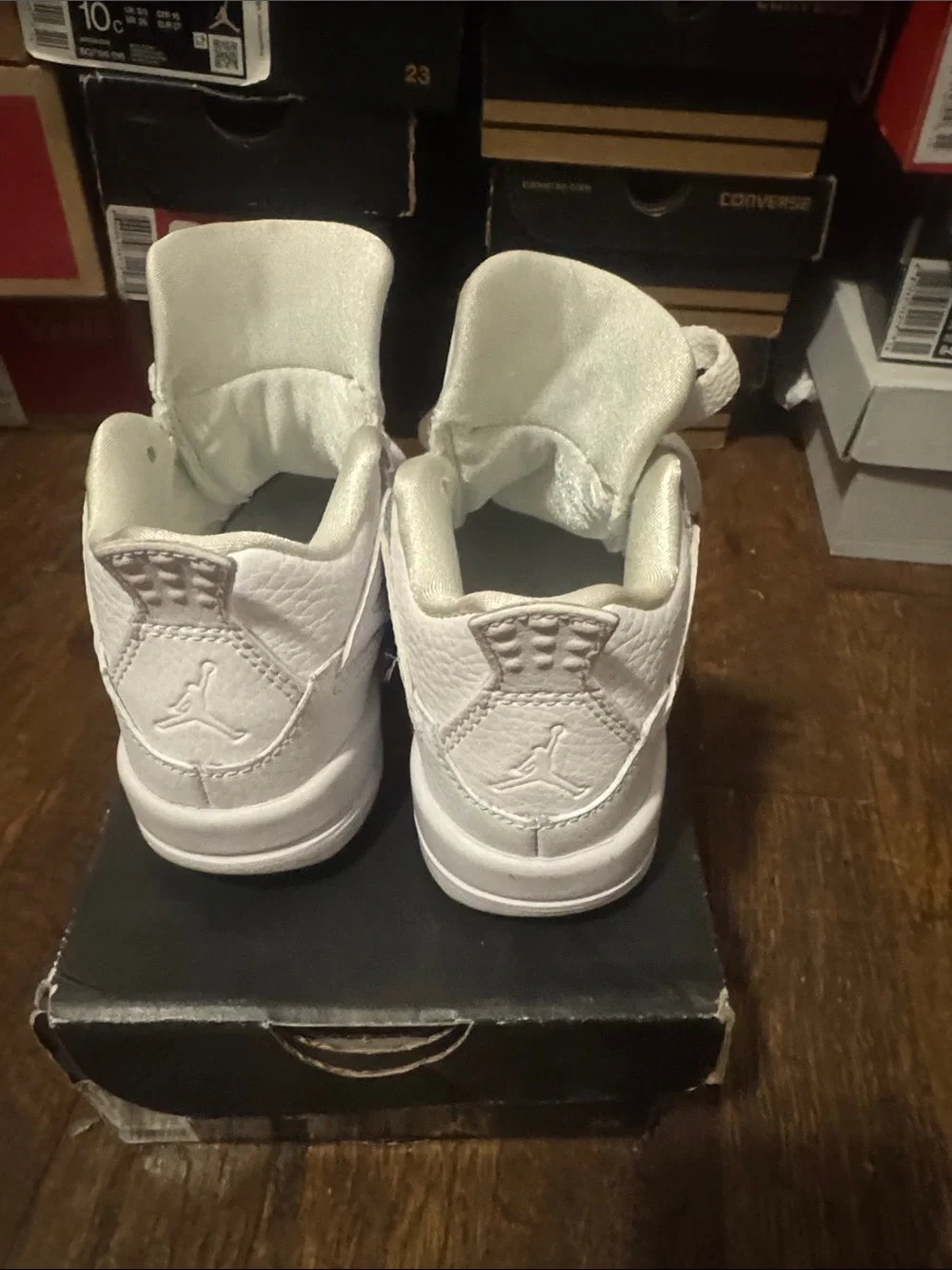Nike Kids White High-Top Sneakers with Subtle Gray Logo